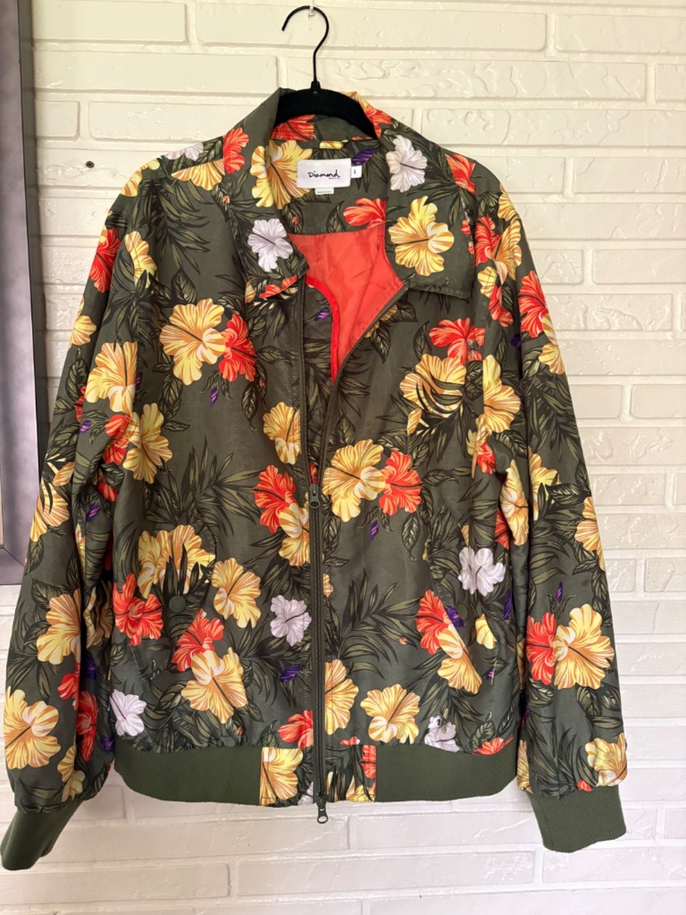 Diamond Supply Co Men’s Jacket Floral Large Jacket with Pockets - Picture 3 of 9
